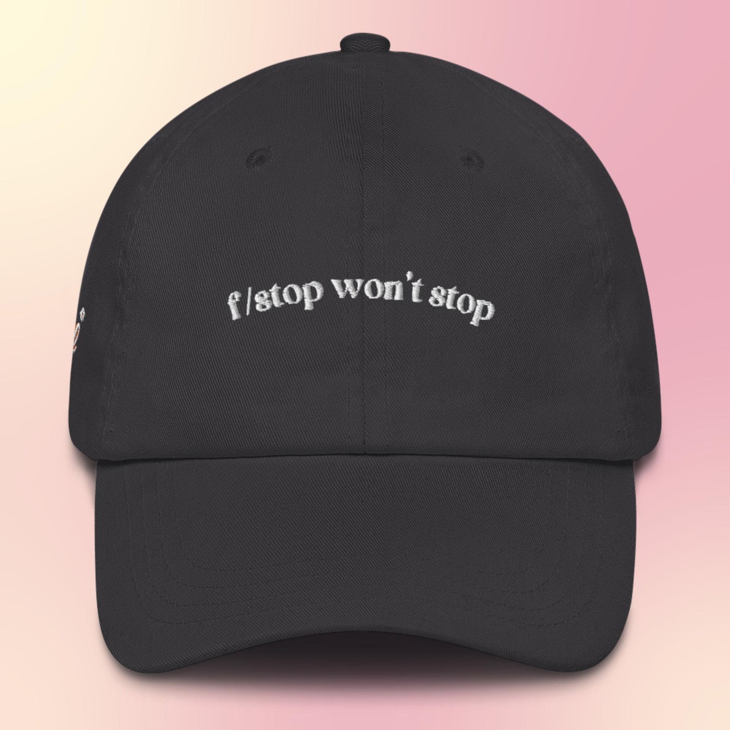 "f/stop won't stop" Dad Hat