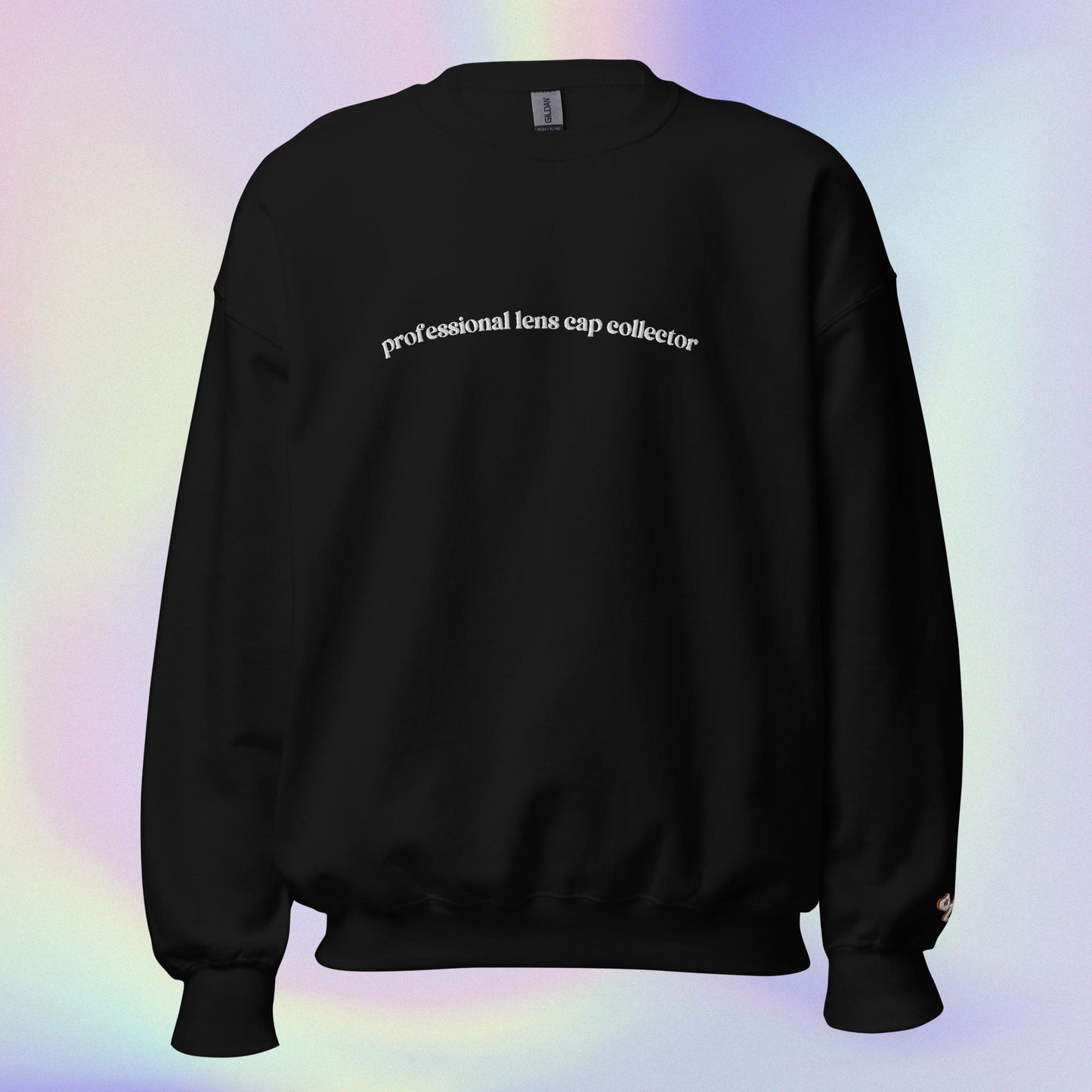 "professional lens cap collector" Embroidered Crewneck Sweatshirt