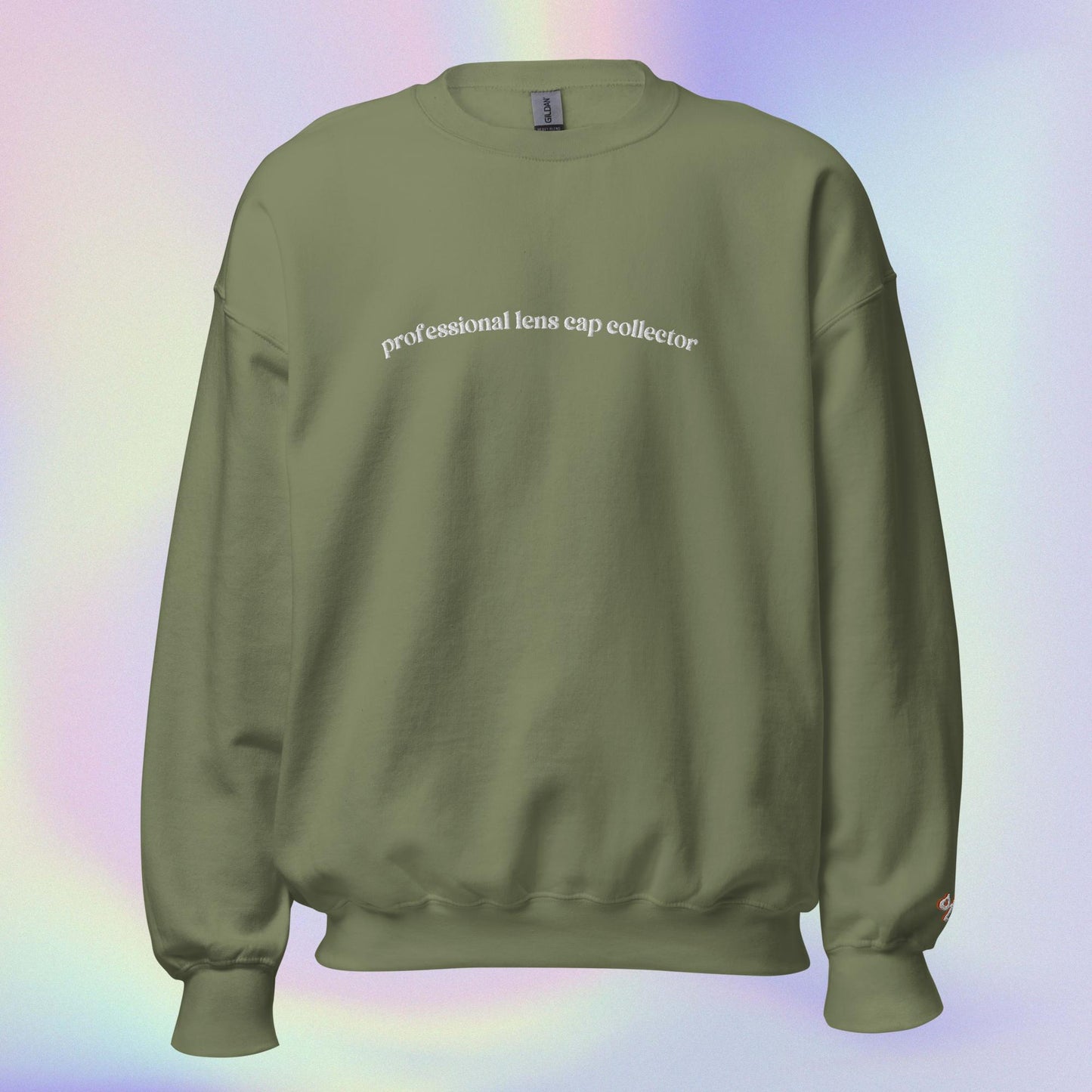 "professional lens cap collector" Embroidered Crewneck Sweatshirt