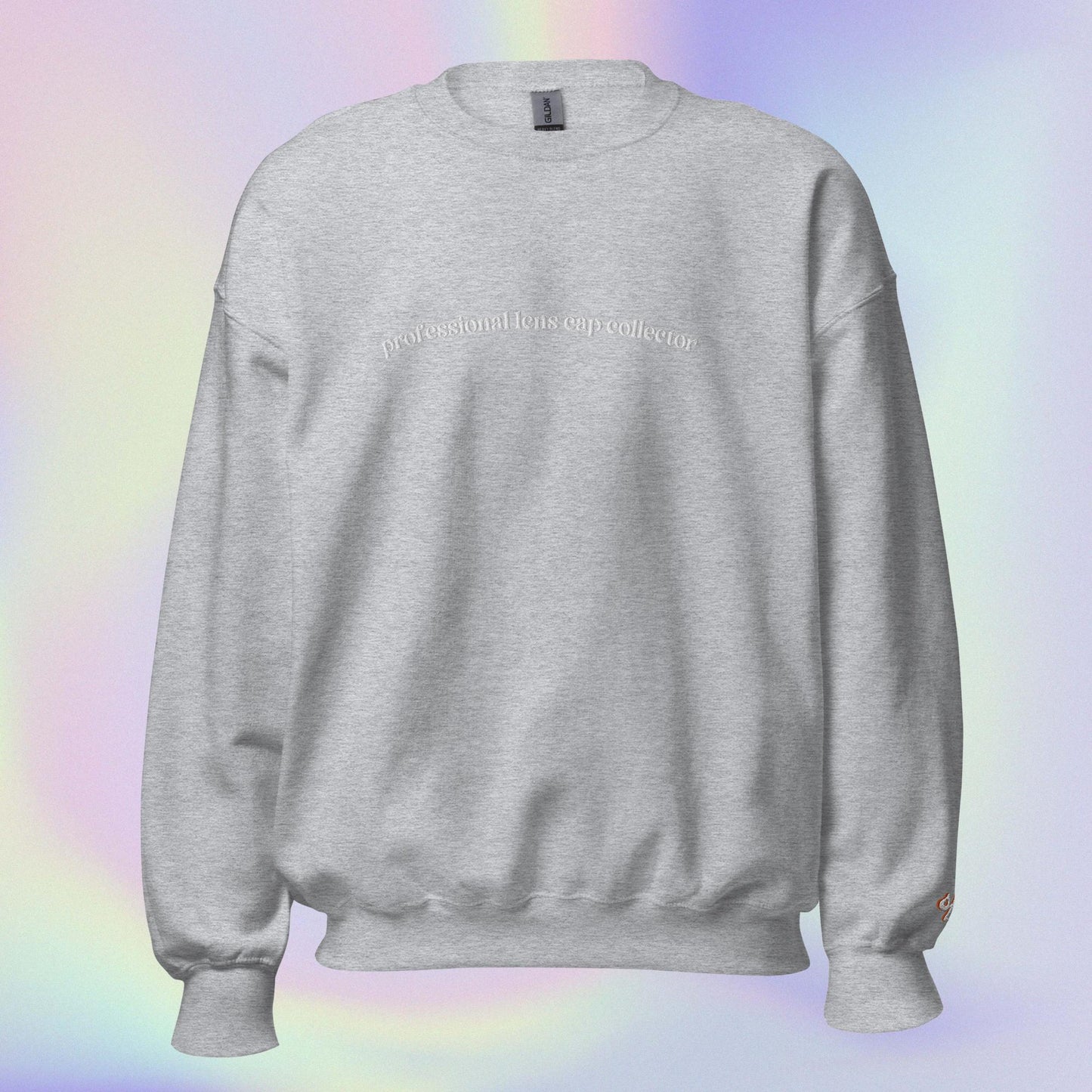 "professional lens cap collector" Embroidered Crewneck Sweatshirt